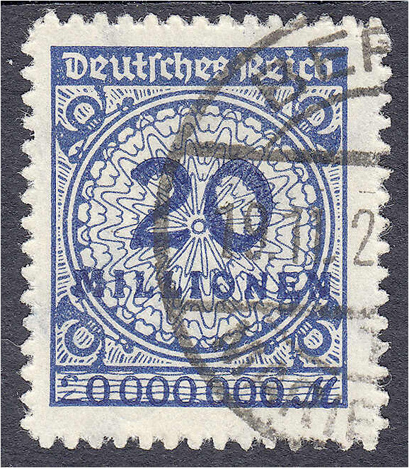 Deutschland
Deutsches Reich
20 Mio M Wertangabe im Kreis 1923, sauber gestempe...