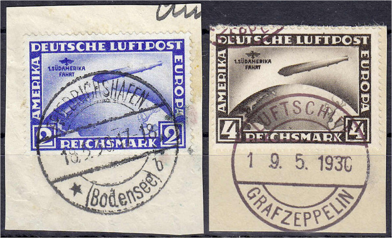 Deutschland
Deutsches Reich
2 M - 4 M Südamerika 1930, kompletter Satz auf Bri...