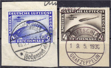 Deutschland
Deutsches Reich
2 M - 4 M Südamerika 1930, kompletter Satz auf Briefstücken, 2 Mark geprüft Dr. Oechsner BPP. Mi. 800,-€. gestempelt. Mi...