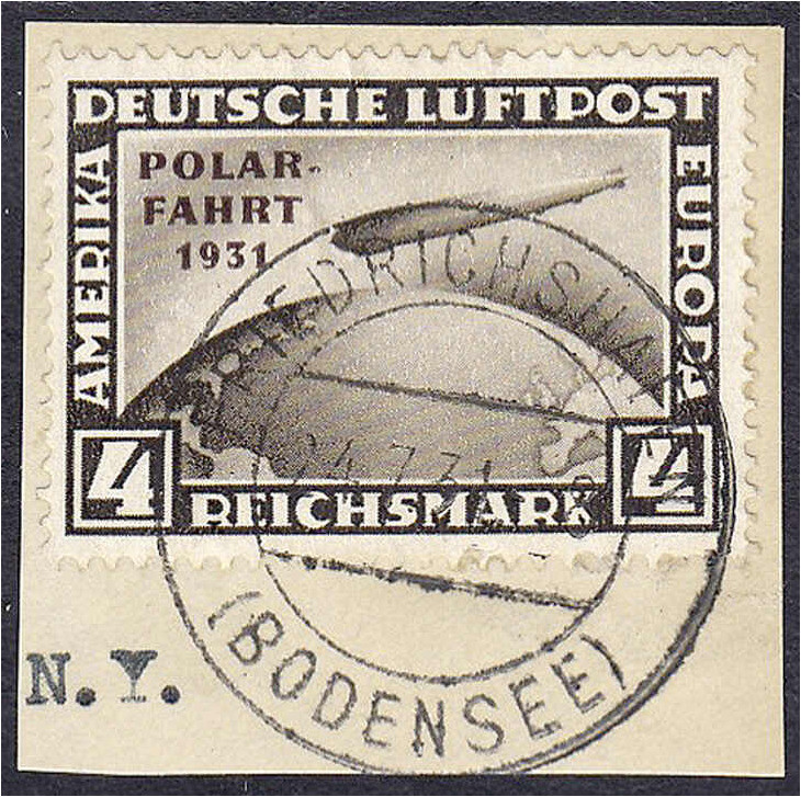 Deutschland
Deutsches Reich
4 M Polarfahrt 1931, sauber gestempelt auf Briefst...