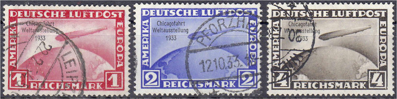 Deutschland
Deutsches Reich
1 M - 4 M Chicagofahrt 1933, kompletter Satz in ge...