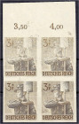 Deutschland
Deutsches Reich
3+7 Pf. 8 Jahre Arbeitsdienst 1943, ungezähnt, postfrischer Viererblock vom Oberrand (oben links kl. Haftspur, die Marke...