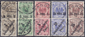 Deutschland
Deutsche Auslandspostämter und Kolonien
Deutsch-Ostafrika
Freimarken 1893/1896, zwei komplette Sätze in gestempelter Erhaltung, Nr. 1-5...