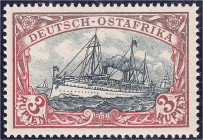 Deutschland
Deutsche Auslandspostämter und Kolonien
Deutsch-Ostafrika
3 R Kaiseryacht 1901, postfrische Erhaltung, unsigniert. Mi. 400,-€. ** Miche...