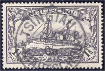 Deutschland
Deutsche Auslandspostämter und Kolonien
Kiautschou
1 1/2 Dollar schwarz(grau)violett 1905, Zähnung 26:17, tadellos mit außergewöhnlich ...