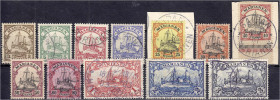 Deutschland
Deutsche Auslandspostämter und Kolonien
Marianen
3 Pf. - 5 M Freimarken 1901, kompletter Satz bis auf die 5 Mark in gestempelter Erhalt...