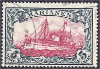 Deutschland
Deutsche Auslandspostämter und Kolonien
Marianen
5 M Freimarken 1901, sauber gestempelt in durchschnittlicher Erhaltung, geprüft Dr. La...