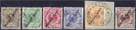 Deutschland
Deutsche Auslandspostämter und Kolonien
Marshall-Inseln
3 Pf. - 50 Pf. Freimarken (Krone/Adler) 1899, kompletter Satz in gestempelter E...