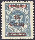 Deutschland
Deutsche Auslandspostämter und Kolonien
Memelgebiet
15 C auf 1000 M Freimarken 1923, postfrische Erhaltung. Mi. 500,-€. ** Michel 213....
