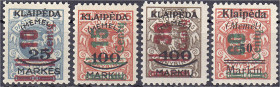 Deutschland
Deutsche Auslandspostämter und Kolonien
Memelgebiet
Freimarken von Memel 1923, postfrisch, Nr. 230-231 geprüft Klein BPP. Mi. 1.700,-€....
