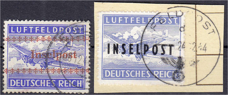 Deutschland
Feldpostmarken
Insel Kreta und Insel Rhodos 1944, zwei gestempelte...