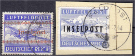 Deutschland
Feldpostmarken
Insel Kreta und Insel Rhodos 1944, zwei gestempelte Werte, Nr. 7 A etwas höher geprüft Mogler BPP, Nr. 8 B tiefst geprüft...