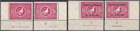 Deutschland
Alliierte Besetzung (Sowjetische Zone)
Wahlen und Tagung des 3. Volkskongresses 1949, vier postfrische Bogenecken je mit Druckvermerk un...