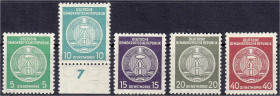 Deutschland
Deutsche Demokratische Republik
Dienstmarken für Verwaltungspost B 1956, kompletter Satz in postfrischer Erhaltung, 5 Pf. Fotoattest Sch...