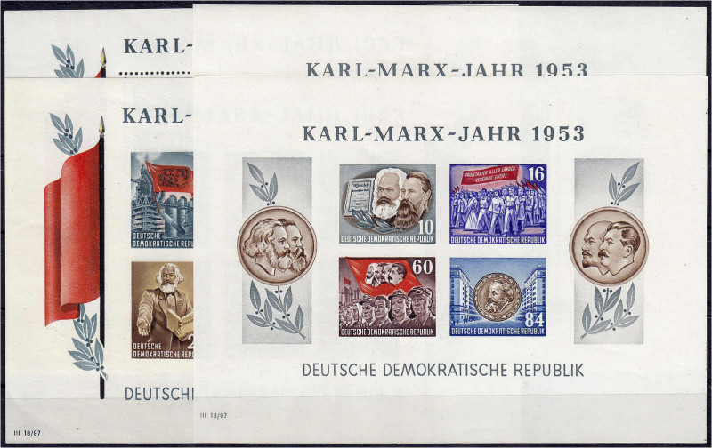 Deutschland
Deutsche Demokratische Republik
Karl-Marx-Blöcke 1953, postfrische...