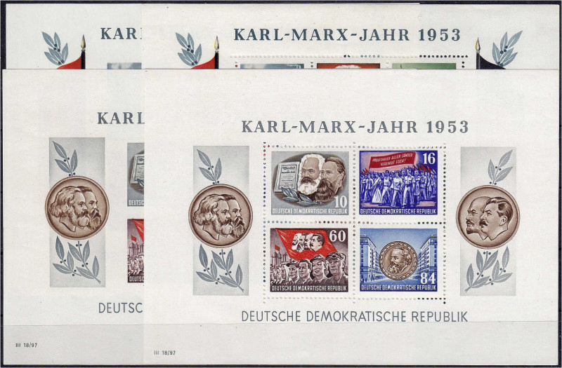 Deutschland
Deutsche Demokratische Republik
Karl-Marx-Blöcke 1953, vier postfr...