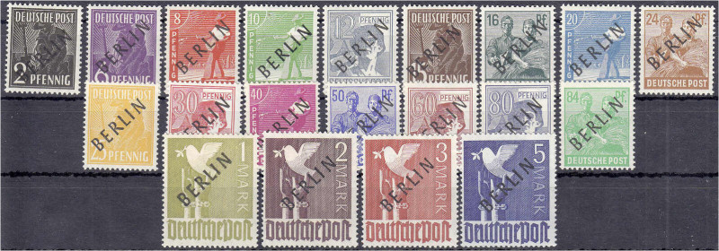 Deutschland
Berlin
Schwarzaufdruck 1948, kompletter Satz in postfrischer Erhal...