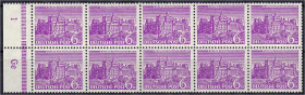 Deutschland
Berlin
6 Pf. Bauten 1949, postfrische Einheit mit Druckerzeichen ,,Ge". Mi. 220,-€. ** Michel 45 DZ.