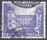 Deutschland
Berlin
5 DM Bauten 1949, gestempelt mit Plattenfehler ,,II" (Farbfleck im Dach des linken Vorbaus). Mi. 250,-€. gestempelt. Michel 60 II...
