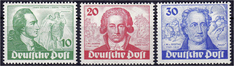 Deutschland
Berlin
Goethe 1949, kompletter Satz in postfrischer Luxuserhaltung...