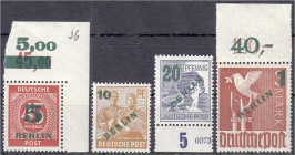 Deutschland
Berlin
Grünaufdruck 1949, kompletter Satz in postfrischer Erhaltung, jeder Wert geprüft Schlegel BPP. Mi. 250,-€. ** Michel 64-67.