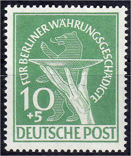Deutschland
Berlin
10 Pf. Währungsgeschädigten 1949, postfrische Luxuserhaltun...