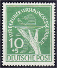 Deutschland
Berlin
10 Pf. Währungsgeschädigten 1949, postfrische Luxuserhaltung, Plattenfehler „II“ (grüner Punkt am Handgelenk). Mi. 400,-€. ** Mic...