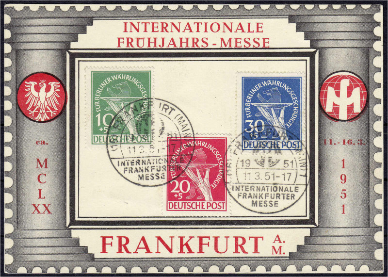 Deutschland
Berlin
Währungsgeschädigte 1949, kompletter Satz auf Ausstellungss...