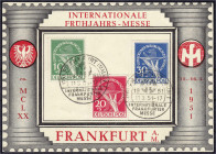 Deutschland
Berlin
Währungsgeschädigte 1949, kompletter Satz auf Ausstellungssonderkarte, geprüft Schlegel BPP. Mi. 600,-€. Karte. Michel 68-70....