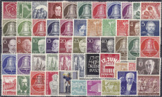 Deutschland
Berlin
Jahrgang 1950-1954, komplett in postfrischer Erhaltung. Mi. 1.225,-€. ** Michel 71-125.