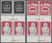 Deutschland
Berlin
Volksaufstand + Attentat auf Adolf Hitler 1953/1954, vier waagerechte Paare mit HAN in postfrischer Luxuserhaltung, Mi.-Nr. 119 m...