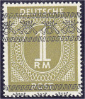 Deutschland
Alliierte Besetzung (Amerikanische u. Brit. Zone)
1 RM Bandaufdruck 1948, postfrische Luxuserhaltung, kopfstehender Aufdruck. Fotoattest...