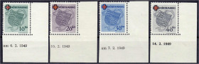 Deutschland
Alliierte Besetzung (Französische Zone)
Württemberg
Deutsches Rotes Kreuz-Württemberg 1949, kompletter Satz aus der rechten unteren Bog...