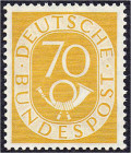 Deutschland
Bundesrepublik Deutschland
70 Pf. Posthorn 1951, postfrische Erhaltung, unsigniert. Mi. 500,-€. ** Michel 136.
