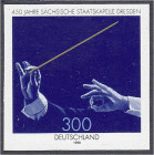 Deutschland
Bundesrepublik Deutschland
450 Jahre Sächsische Staatskapelle 1998, ungezähnt, postfrische Luxuserhaltung, bestens geprüft Schlegel BPP....