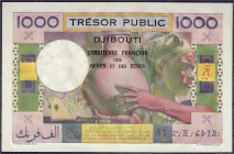 Ausland
Französ. Afars & Issas
1000 Francs o.D. (1974) Landes-Aufdruck auf Rs. I-II, sehr selten. Pick 32.