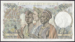 Ausland
Französ. Westafrika
5000 Francs 22.12.1950. II-III, sehr selten. Pick 43.