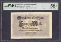 Die deutschen Banknoten ab 1871 nach Rosenberg
Deutsches Reich, 1871-1945
20 Mark 5.8.1914. KN 6-stellig, Serie Y. PMG-Grading 58 Choice About Unc. ...
