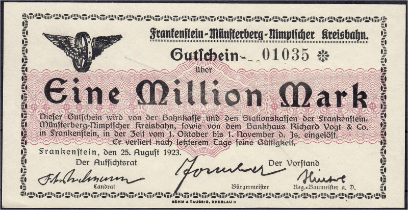 Deutsches Notgeld und KGL
Frankenstein (Schlesien)
Frankenstein-Münsterberg-Ni...
