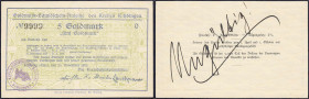Deutsches Notgeld und KGL
Freiburg a. d. Elbe (Niedersachen)
Kreisbahnkommission, 5 GM. 23.11.1923. Serie O, Wz. Flämmchen. Rs. „Ungültig“. KN. 9999...
