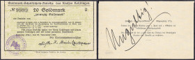 Deutsches Notgeld und KGL
Freiburg a. d. Elbe (Niedersachen)
Kreisbahnkommission, 20 GM. 23.11.1923. Serie U, Wz. Flämmchen. Rs. „Ungültig“. KN. 999...