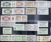 Deutsches Notgeld und KGL
Halle a.d. Saale (Pov. Sachsen)
Reichsbahndirektion, kleines Lot von 32 Scheinen in Albumblättern. Von 500 Tsd. bis 1 Bio....