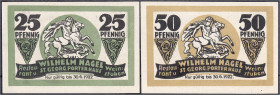 Deutsches Notgeld und KGL
Hamburg (Hamburg)
W. Hagel, St. Georg Porterhaus: 25 und 50 Pfg. o.D. Gültig bis 30.6.1922. I-, selten. L.S.K. 135. Lindma...