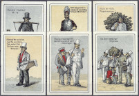 Deutsches Notgeld und KGL
Hamburg (Hamburg)
Schönfelder & Co., Reklame Notgeldverlag, 6 Scheine: 5 X 50, 75 Pfg. o.D. Gültig bis 1.4.1922. meist II,...
