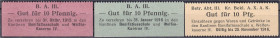 Deutsches Notgeld und KGL
Hannover (Hannover)
3 Scheine: B.A. III. (Betriebs-Abteilung III, Kriegs-Bekleidungs-Amt X. Armee-Korps) zu 10 Pfg. 31.10....
