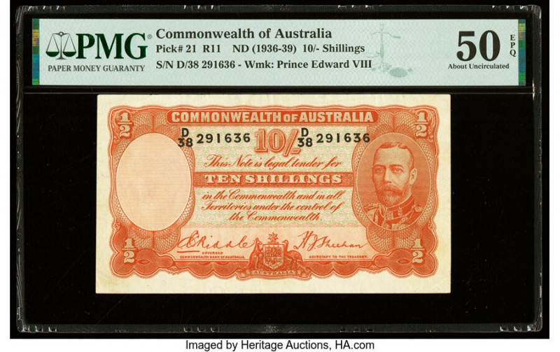 Australia Commonwealth Bank of Australia 10 Shillings ND (1936-39) Pick 21 R11 P...