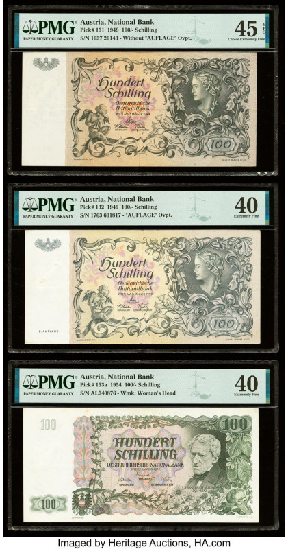 Austria Austrian National Bank 100 Schilling 3.1.1949 (2); 2.1.1954 Pick 131; 13...