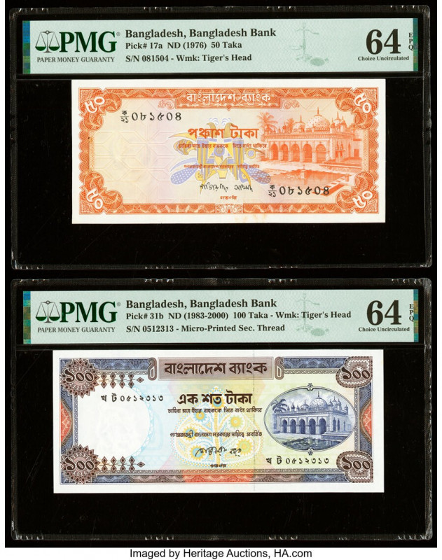 Bangladesh Bangladesh Bank 50; 100 Taka ND (1976); ND (1983-2000) Pick 17a; 31b ...
