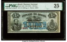 Brazil Thesouro Nacional 1 Mil Reis ND (1870) Pick A244 PMG Very Fine 25. Previously mounted.

HID09801242017

© 2022 Heritage Auctions | All Rights R...