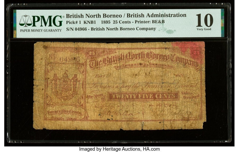 British North Borneo British North Borneo Company 25 Cents 1895 Pick 1 PMG Very ...
